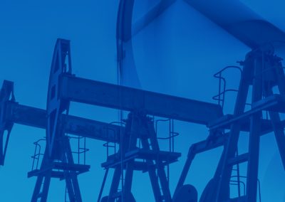 Oil and gas equipment with blue overlay